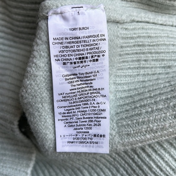 Tory Burch Merino Wool Light Baby Blue Crewneck Sweater - Picture 8 of 9